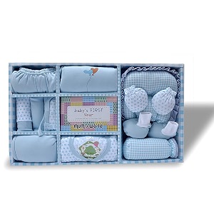my baby town born baby unisex gift set 12 pcs blue