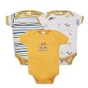My Baby Town New Born Baby Boy's and Baby Girl's Soft Cotton Half Sleeve Bodysuits Romper with 3 Different Pattren Pack of 3 Pcs