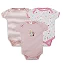 My Baby Town New Born Baby Boy's and Baby Girl's Soft Cotton Half Sleeve Bodysuits Romper with 3 Different Pattren Pack of 3 Pcs