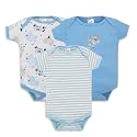 My Baby Town New Born Baby Boy's and Baby Girl's Soft Cotton Half Sleeve Bodysuits Romper with 3 Different Pattren Pack of 3 Pcs