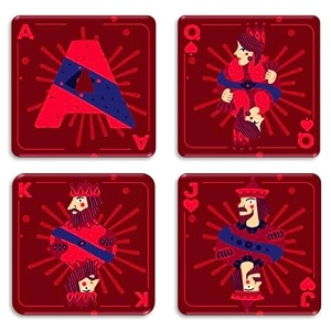 coaster set of 4 beautiful diwali festive tea coasters with stand designer quality for tea cups coffee mugs and glasses for festivals gifting playing cards