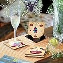 Coaster Set of 4 Beautiful Diwali Festive Tea Coasters with Stand Designer Quality for Tea Cups, Coffee Mugs and Glasses for Festivals, Gifting (Shubh Mangal)