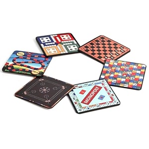set of 6 beautiful wooden tea coasters with stand designer quality coaster set for tea cups coffee mugs and glasses board games