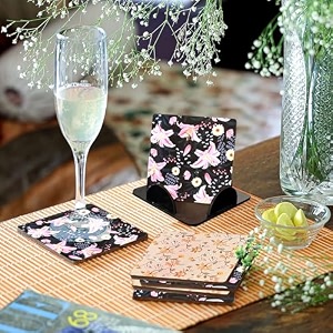 coaster set of 4 beautiful diwali festive tea coasters with stand designer quality for tea cups coffee mugs and glasses for festivals gifting diwali