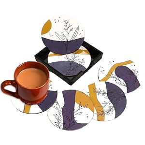coaster set of 4 beautiful diwali festive tea coasters with stand designer quality for tea cups coffee mugs and glasses for festivals gifting diwali