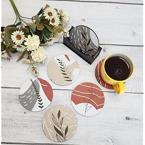 tea coasters set of 6 beautiful design with stand for tea cups coffee mugs and glasses ideal for gifting rakhi diwali jungle