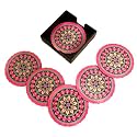 Coaster Set of 4 Beautiful Diwali Festive Tea Coasters with Stand Designer Quality for Tea Cups, Coffee Mugs and Glasses for Festivals, Gifting (Diwali)