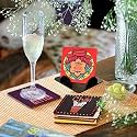 Coaster Beautiful Acrylic Tea Coasters with Stand Designer Quality Coaster Set for Tea Cups, Coffee Mugs and Glasses for Festivals (Chai Nukkad)