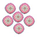Set of 6 Beautiful Wooden Tea Coasters with Stand Designer Quality Coaster Set for Tea Cups, Coffee Mugs and Glasses(Jaypore)