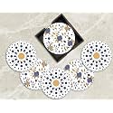 Set of 6 Beautiful Wooden Tea Coasters with Stand Designer Quality Coaster Set for Tea Cups, Coffee Mugs and Glasses (Mandala)