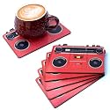 Tea Coasters Set of 6, Beautiful Design with Stand for Tea Cups, Coffee Mugs, and Glasses, Ideal for Gifting (Evil Eye)