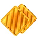 Silicone Coasters Set Pot Holder Drink Coasters Perfect Tea Coasters for Dining Table for Hot Pots All Type of Glasses Mugs hot and Cold (Square Orange, 4.00, Count)