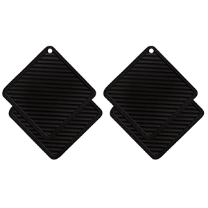 silicone coasters set pot holder drink coasters perfect tea coasters for dining table for hot pots all type of glasses mugs hot and cold square black 600 count