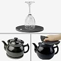 Silicone Coasters Set Pot Holder Drink Coasters Perfect Tea Coasters for Dining Table for Hot Pots All Type of Glasses Mugs hot and Cold (Round Grey, 4.0, Count)