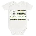 My Daddy is My Hero Bodysuits, Boy Girl Toddler Newborn Gifts Cotton Romper Short Sleeve Jumpsuit Outfits 0-24 Months