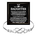 To My Daughter Bracelet, Gift from Mom or Dad, Meaningful Jewelry Keepsake for Her, Inspirational Message Bracelet, Parent to Daughter Gift for Birthday, Graduation, Christmas or Special Occasion