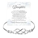 To My Daughter Bracelet, Gift from Mom or Dad, Meaningful Jewelry Keepsake for Her, Inspirational Message Bracelet, Parent to Daughter Gift for Birthday, Graduation, Christmas or Special Occasion