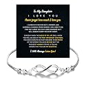 To My Daughter Bracelet, Gift from Mom or Dad, Meaningful Jewelry Keepsake for Her, Inspirational Message Bracelet, Parent to Daughter Gift for Birthday, Graduation, Christmas or Special Occasion