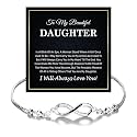 To My Daughter Bracelet, Gift from Mom or Dad, Meaningful Jewelry Keepsake for Her, Inspirational Message Bracelet, Parent to Daughter Gift for Birthday, Graduation, Christmas or Special Occasion