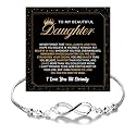 To My Daughter Bracelet, Gift from Mom or Dad, Meaningful Jewelry Keepsake for Her, Inspirational Message Bracelet, Parent to Daughter Gift for Birthday, Graduation, Christmas or Special Occasion