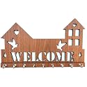 Heart Birds Home Key Holder Wooden Key Organizer Key Hanger For Home Decor Item Key Stand For Wall Mounted Key Holders Key Chain hangers Handicraft Key Rack For Room Decoration 10 Hooks