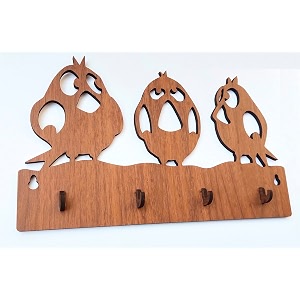 three owl key holder mdf wood wall mounted key hanger modern key holders for home decor wooden key stand stylish key organizer for office key chain hangers for wall handcrafted key rack
