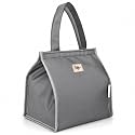 MY FAV Insulated Lunch Bag, Thermal Cool Food Bag with Leaf Print, Lunch Box Holder for Men, Women &amp; Kids, Tiffin Bag for Office, School, Travel, Picnic &amp; Beach, Multicolor 3 Leafs