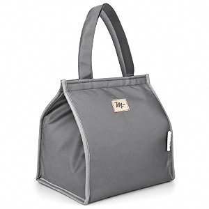 my fav large insulated lunch bag  14l hot amp cold tiffin bag for office men amp women  spacious lunch box bag for school  college amp travel  durable polyester  leakproof amp portable  grey