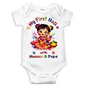 My First Holi With Family | 1st Holi With Family Printed Romper for Baby Boys &amp; Girls | D-07