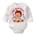 My First Holi With Family | 1st Holi With Family Printed Romper for Baby Boys &amp; Girls | D-07