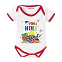 My First Holi With Family | 1st Holi With Family Printed Romper for Baby Boys &amp; Girls | D-07