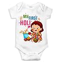 My First Holi With Family | 1st Holi With Family Printed Romper for Baby Boys &amp; Girls | D-07