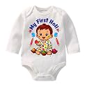 My First Holi With Family | 1st Holi With Family Printed Romper for Baby Boys &amp; Girls | D-07