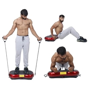 fitness_hub 3d 400 w dual motors vibration plate crazy fit massage exercise machine with remote control and resistance bands