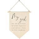 My Girl,You are More Than We Ever Expected-Flag Sign Gift for Baby Newborn Girls Kids-Banner Pennant Wall Decor Gift for Nursery Bedroom Playroom -Baby Gift Shower-New Home Christmas Gift