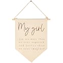 My Girl You Are More Than We Ever Expected-Flag Wall Decor Gift for Baby Girl Kids-Canvas Hanging Pennant Banner Pennant Wall Sign Gift for Nursery Baby Room Playroom Bedroom