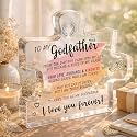 To My Godfather Puzzle Piece Decor, Meaningful Thank You Gift for Godfather from Godchild, Baptism Confirmation Gift, Birthday Christmas Appreciation Keepsake