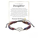 To My Granddaughter/Daughter/Mom-Infinity Forever Love Heart Bracelet,Adjustable Natural Emperor Stone Beaded Bracelet for Women