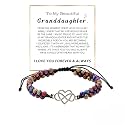 To My Granddaughter/Daughter/Mom-Infinity Forever Love Heart Bracelet,Adjustable Natural Emperor Stone Beaded Bracelet for Women