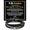 To My Grandson Bracelet, Bracelet Grad Gift for Grandson, Bracelets For Grandson From Grandparent, Birthday Gift Bracelets with Message Card and Box