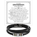 To My Grandson Bracelet, Bracelet Grad Gift for Grandson, Bracelets For Grandson From Grandparent, Birthday Gift Bracelets with Message Card and Box