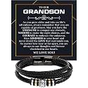To My Grandson Bracelet, Bracelet Grad Gift for Grandson, Bracelets For Grandson From Grandparent, Birthday Gift Bracelets with Message Card and Box