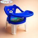 MY LITTLE TOWN Kids Feeding Chair Dark Blue | Whistling Cushioned Chair | Toddler chair Plastic Chair (Finish Color - Dark Blue with white, DIY(Do-It-Yourself))