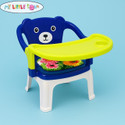 MY LITTLE TOWN Kids Feeding Chair Dark Blue 02 | Whistling Cushioned Chair Plastic Chair