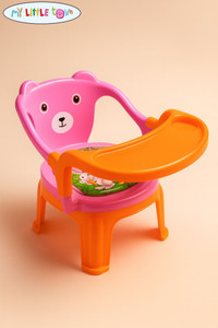my little town kids feeding chair pink 02  whistling cushioned chair  toddler chair plastic chair finish color - pink  orange diydo-it-yourself