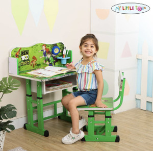 my little town kids study desk  chair with adjustable height 5-15 years study table  chair engineered wood desk chair