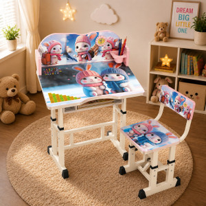 my little town kids study desk  chair with adjustable height 5-15 years study table  chair engineered wood desk chair finish color - multicolour diydo-it-yourself