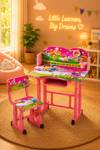 my little town kids study desk  chair with adjustable height 5-15 years study table  chair engineered wood desk chair