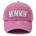 in My Mom Era Hats for Women, Adjustable Embroidered Mommin Mama Baseball Cap