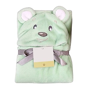 my newborn baby blanket hooded wrapper soft towel with fancy cartoon cap
